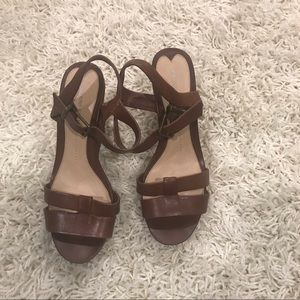 Gianni Bini Chestnut Wedge Sandals